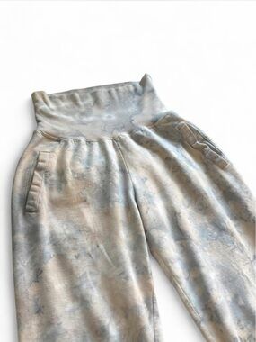 Young Fabulous and Broke Tie-Dye Joggers in Light Blue & Cream size S